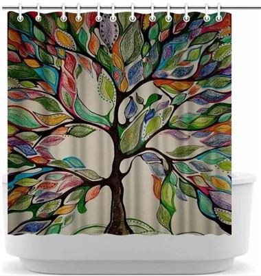 Tropisk palmetræ vandtæt bruseforhæng