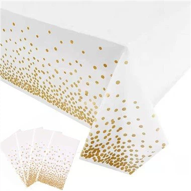 Guld og hvid plastdug