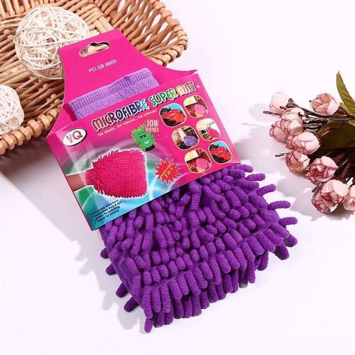 Chenille Double Side Cleaning Gloves Powerful Cleaning Capacity